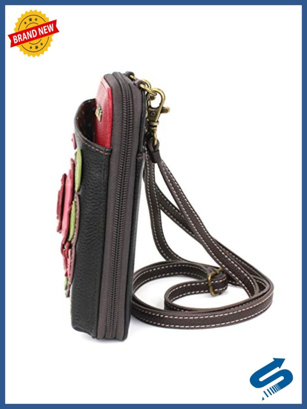 Faux Leather Wallet Crossbody Cell Phone Purse with Adjustable Strap - Picture 2 of 6